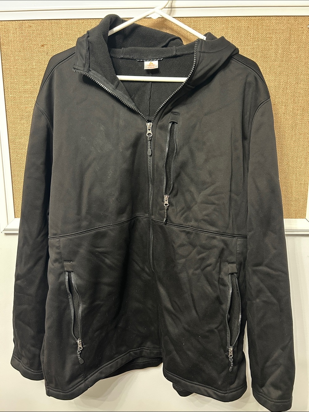 Ozark Trail Black Hooded Zip Jacket with Multiple Zip Pockets